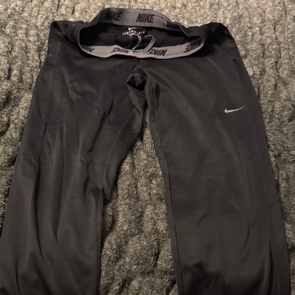 Nike Black Training Pants with Gray Waistband